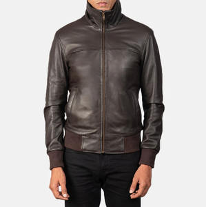 Chaqueta de Cuero Genuino para Hombre, Estilo Clásico, con Logotipo Personalizado en la Parte Delantera, Larga, Delgada, Transpirable, Impermeable y Resistente al Viento, Estilo Vintage - Product Image 3