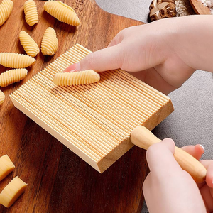 Wood Gnocchi Board With <b>Rolling</b> <b>Pin</b> Board Pasta Tool For Manual Dough Shaping Wood Gnocchi Board - Product Image 5