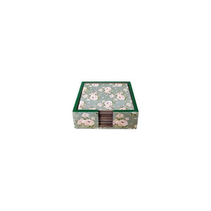 Juego de posavasos personalizados Meena Print con diseño floral, hechos a mano por blossom craft india - Product Image 1