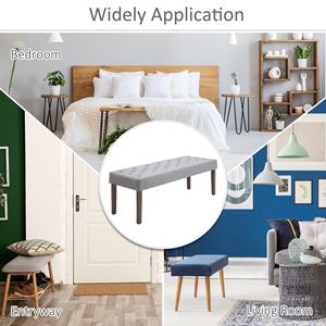 Panca Ottomana Moderna Grigia Imbottita con Cuscino Confortevole e Design alla Moda - Product Image 6