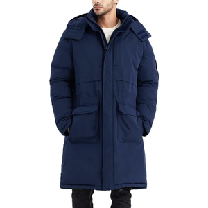 Chaqueta Parka Premium de Alta Calidad para Hombre, Azul, con Cremallera Larga, Capucha, Resistente al Viento, Transpirable, Reversible, de Secado Rápido y Gruesa, Personalizable - Product Image 1