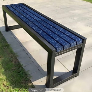 Recycled <b>Plastic</b> HDPE Modern Outdoor Waterproof Patio <b>Bench</b> for Farmhouse & Park Use - Product Image 3