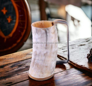 Buffalo Horn <b>Mug</b> Traditional Artisan Craft Natural Polished Durable Material Stylish Tableware for Dining Kitchen Use - Product Image 4