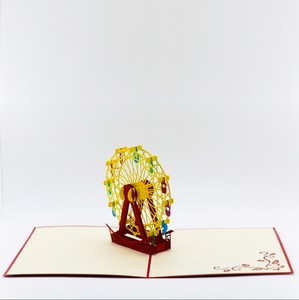 การ์ดป๊อปอัพ 3 มิติ รูปชิงช้าสวรรค์ การ์ดป๊อปอัพ การ์ดป๊อปอัพ 3 มิติ ของขวัญสำหรับคนรักหรือเพื่อน การ์ดอวยพรสไตล์รัก พิมพ์ออฟเซ็ต 3 มิติ - Product Image 3