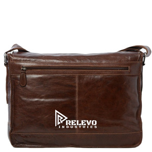 Sac pour ordinateur portable en cuir véritable de luxe, sacoche d'affaires pour hommes, étui pour ordinateur 15,6 pouces, sac messager de bureau, sac à bandoulière, vente en gros personnalisée - Product Image 4