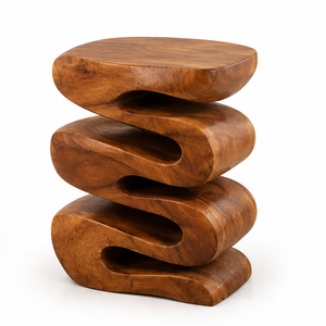 Table basse moderne en bois massif, sculptée à la main, table d'appoint décorative pour salon, table de bienvenue, décoration intérieure - Product Image 1