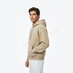 Sudadera con Capucha CODER SPORTS, Estilo Vintage, Lavado Ácido, 100% Algodón, Estilo Urbano Desgastado, Ecológica, Alta Calidad, Nueva Moda - Product Image 4
