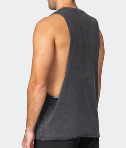 เสื้อกล้ามทรงหลวมสไตล์วินเทจสั่งทำได้ ขายดี เหมาะสำหรับออกกำลังกายทั้งตัว ผ้าฝ้าย 100% ระบายอากาศ แห้งเร็ว สำหรับผู้ชาย - Product Image 3