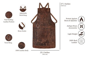 Tablier en cuir de vachette robuste pour soudeurs et forgerons – Protection durable – Commandes en gros disponibles LPN-0213 - Product Image 5
