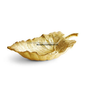 Plateau décoratif en aluminium personnalisé de luxe fait à la main en gros maisons et jardin plateau décoratif avec fini antique plaqué or - Product Image 6