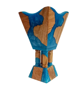 Quemador de incienso tradicional de madera natural y resina para decoración del hogar y quemador de incienso árabe hecho de madera y resina - Product Image 1