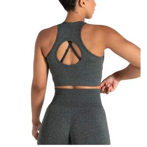 Custom Womens High Neck Seamless Sports Bra Gym Fitness Yoga Crop Top <b>Stretch</b> Breathable Activewear OEM Wholesale - Product Image 3