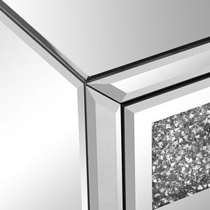 Comodino Moderno Contemporaneo con Superficie a Specchio e 3 Cassetti Diamantati - Product Image 4