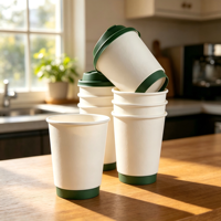 Gobelets à café jetables à double paroi de 16 oz et 20 oz, isolés pour boissons chaudes, design ondulé, en papier, vente en gros