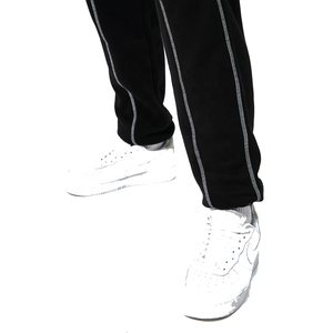 Ensemble sweat à capuche et pantalon de survêtement pour homme, écologique, séchage rapide, respirant, avec surpiqûres contrastées - Coupe décontractée automne en polyester/coton - Product Image 6