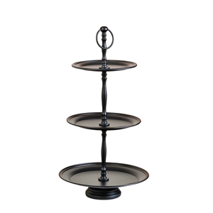 High Quality Black <b>3</b> <b>Tiered</b> Metal <b>Cake</b> <b>Stand</b> Hot Selling Party Dessert Display For Cupcake Serving Tray At Reasonable Price - Product Image 1
