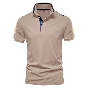 Polo à manches courtes pour homme, couleur unie, coton piqué, décontracté, boutonné, coupe classique, tissu tricoté - Product Image 5