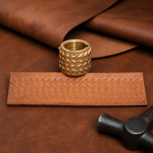 Leather Embossing <b>Roller</b> for Belts Wallets & Straps | Solid Brass Scale Pattern Embossing Wheel | Professional Leathercraft Tool - Product Image 2