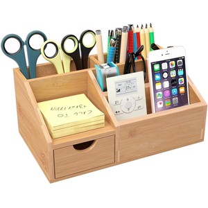 Organizador de Escritorio de Madera de Acacia - 4 Ranuras para Bolígrafos, Venta al por Mayor en Moradabad - Product Image 3