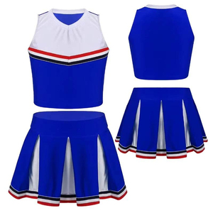 Uniformes de Animadoras Personalizados de Alta Calidad OEM, Talla Grande, Poliéster, Impresión por Transferencia de Calor, 280g, para Práctica de Baile Femenino - Product Image 1