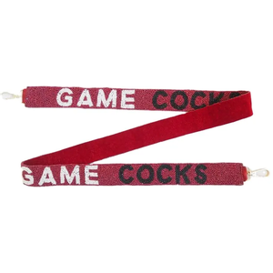สายรัดผ้าสีแดงพร้อมข้อความ GAME COCKS เครื่องประดับไหล่สุดอินเทรนด์ทันสมัย - Product Image 1