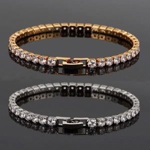 Wholesale 18k Gold Plated Cubic Zirconia Iced Out Cz Tennis Bracelet Stainless Steel Fashion Jewelry Custom Diamond <b>Men</b> Bracelet - Product Image 2