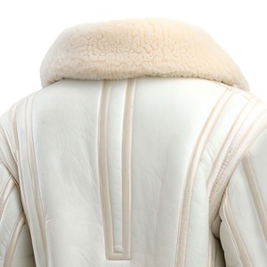 Glory Custom <b>sheepskin</b> leather <b>jacket</b> with sherpa lining warm winter coat belted waist zip closure durable stylish for Unisex - Product Image 4