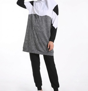 Muslim Women Sports Tracksuit Full Coverage Running <b>Set</b> Comfortable Stretch Four-Way Stretch Vintage Embroidery Fleece Custom - Product Image 4