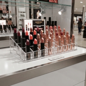 Durable Acrylic Lipstick Organiser Display Stand Clear Cosmetic Holder for Retail Store Beauty Counter Home Storage - Product Image 4