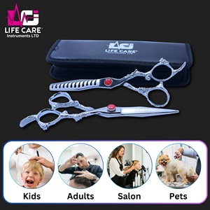 Juego de tijeras de peluquería profesionales Dragon Handle con estuche de transporte, juego de tijeras de peluquería japonesas de Life Care Instr. - Product Image 6