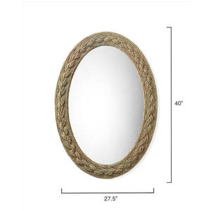 Espejo de pared decorativo tejido para baño o dormitorio Diseño plano para un estilo tejido elegante - Product Image 6