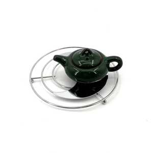 Oval Silver <b>Metal</b> Webbed Oval Grid <b>Trivet</b> Heat Resistant Hot Pot Holder Table Protector - Product Image 4