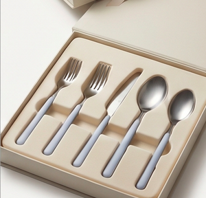 Modest Light Blue Handle Cutlery Set <b>Flatware</b> With Silver Finished Utensils For Dining Kitchen Tableware Wedding And Daily Use - Product Image 6