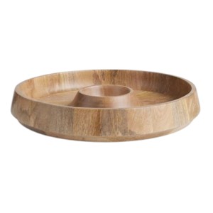 Bandeja de servir redonda, bandeja de madera para regalar, para decorar, para cortar verduras, organizador de frutas - Product Image 4