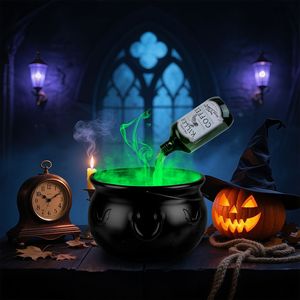 Decorazione Halloween: Bottiglia di Pozione Galleggiante, Calderone della Strega con 2 Luci LED, Impermeabile IPX8, Alimentazione USB, Generatore di Nebbia Verde - Product Image 2