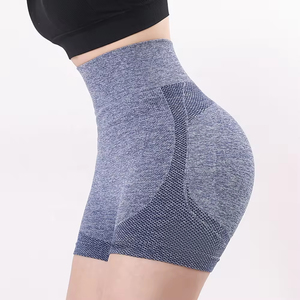 Custom Womens High Waist <b>Scrunch</b> <b>Shorts</b> Breathable Quick Dry Yoga Fitness Activewear Spandex/Nylon Seamless <b>Scrunch</b> - Product Image 3