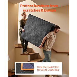 6 Grandi Coperte per Trasloco 72 X 40 Pollici, 32 Libbre/Dozzina, Imbottitura in Cotone, Tessuto Non Tessuto Resistente, Confezione da 6 - Product Image 2