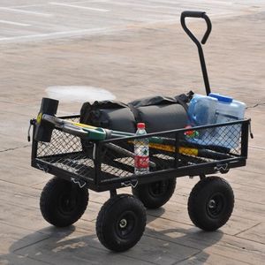 All'ingrosso pesante 4 ruote telaio in acciaio giardino Utility Wagon 550 Lbs capacità 10 \ "pneumatici rotanti 180 gradi rotanti - Product Image 5