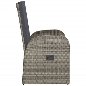 เก้าอี้โพลีหวายปรับนอน2ชิ้นสีเทาพร้อมเบาะรองนั่ง - Product Image 5