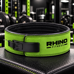 Ceinture de musculation ajustable en cuir vert Rhino Fitness avec soutien lombaire pour adultes - Product Image 3