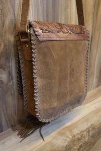 Handcrafted Genuine <b>Leather</b> Floral <b>Tooled</b> Crossbody Bag for Women | Western Boho Fringe Shoulder Purse | Vintage Cowhide Messeng - Product Image 4