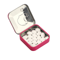 Mini emballage en fer blanc personnalisable en usine Conteneur de stockage de forme carrée Boîte en fer blanc avec couvercle à charnière