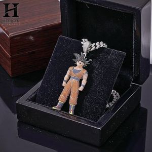 Collar con Colgante de Guerrero Anime Personalizado, Estilo Hip Hop, con Incrustaciones de Diamantes, para Hombre - Product Image 1