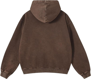 Sweat-shirt à capuche oversize pour homme en coton French Terry, couleur unie, avec poches, respirant, coupe décontractée, style streetwear automne - Product Image 4