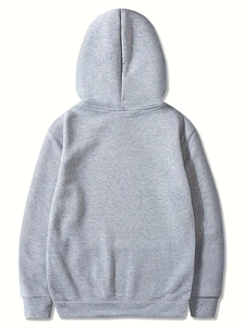 Sudadera con Capucha Gris Premium para Hombre, Cómoda y Elegante, Sudadera Unisex Lisa, Sudadera con Capucha de Felpa Gris Jaspeado, Ropa Urbana, Top Básico - Product Image 2