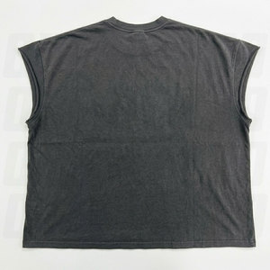 Camiseta sin Mangas con Estampado Gráfico DTG, Lavado Ácido, Estilo Desgastado, 100% Algodón, Corte Recortado, Unisex, Estilo Urbano, Casual, Vintage - Product Image 3