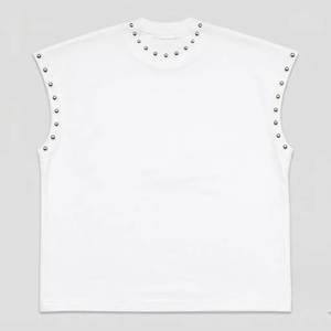 Débardeur graphique personnalisé avec strass, 100 % coton jersey, tissu doux, style vintage, sans manches, unisexe, vente en gros OEM, mode - Product Image 2