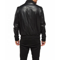 Nouvelle Arrivée : Blouson Bomber d'Hiver en Cuir pour Homme avec Manches Côtelées en Toile, Col Montant, Coupe-Vent, Anti-Bactérien et Doublure Intérieure en Coton