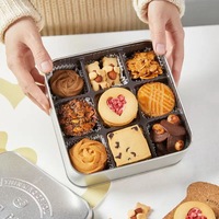 Boîte en métal personnalisée en relief en stock pour biscuits et gâteaux, avec couvercle