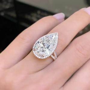 8.40 Carat Lab-Grown Pear Cut Sapphire IGI Certified 14K Yellow Gold Classic Engagement & Wedding <b>Ring</b> for Parties - Product Image 1